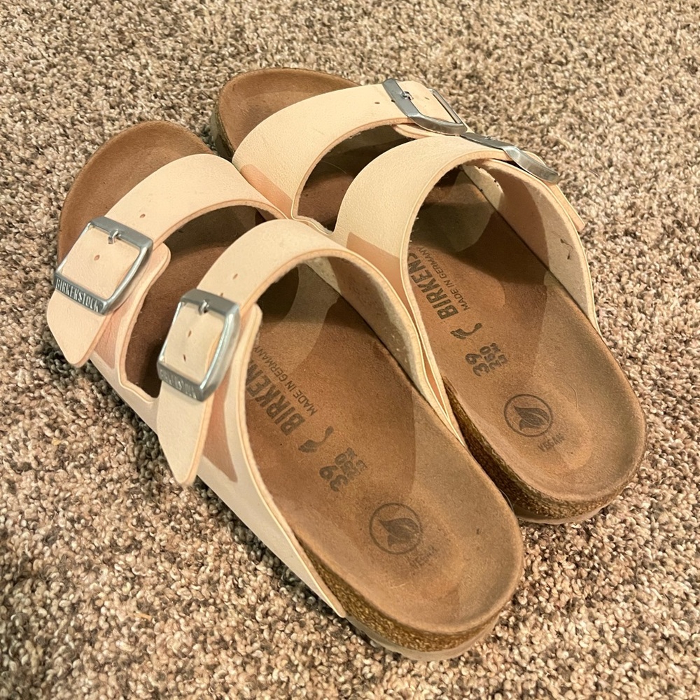 Birkenstocks- Light Pink/Arizona Vegan/ Size 39